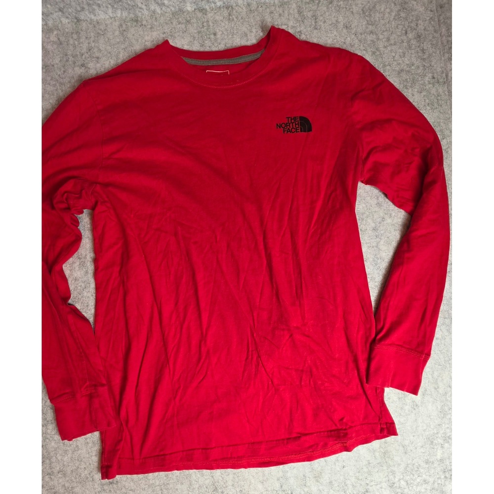 The North Face Mens Large Red Long Sleeve Graphic T-Shirt Never Stop Exploring